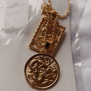 SOLD//double layer gold coin necklace